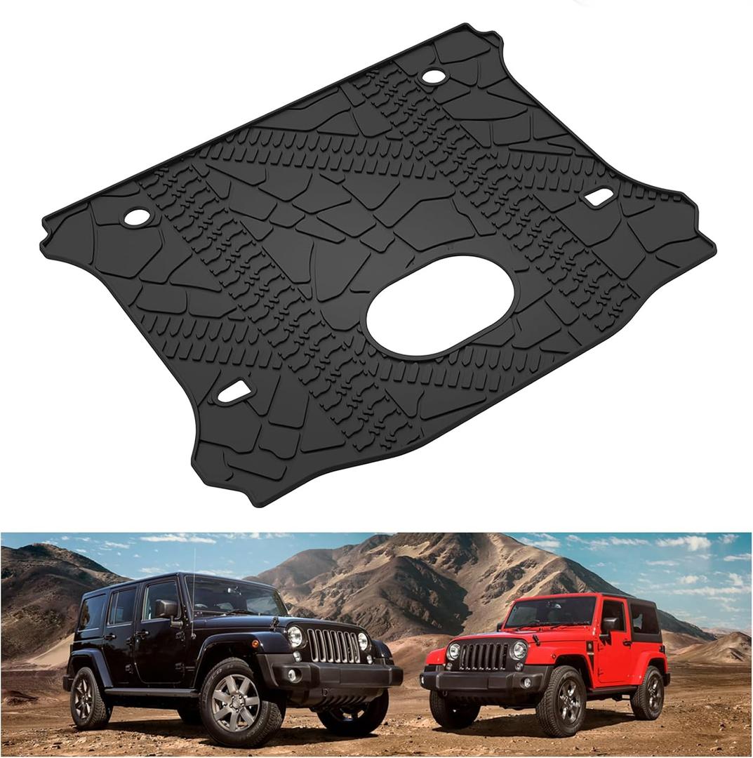 KIWI MASTER Cargo Mat for 2015-2018 Jeep Wrangler JK OEM Replacement 82214404 All Weather Custom Fit Rear Tray Trunk Mat Liner Black