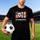 2026 Soccer Cup Shirt for Men USA Canada Mexico Soccer Fan Tee Mens Football Graphic T Shirt Casual (Black, XXL)