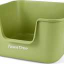 Extra Large Litter Box with High Sides 23.03" Lx22.75 Wx11.73 H,Anti-Splashing Kitty Litter Box,Tool-Free Assembly,Multi Cat Litter Box,Jumbo Litter Box (Green)