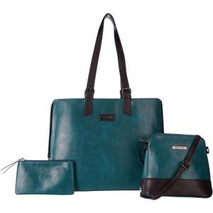 ECM 3pcs Vegan Tote Set for Women-Stylish Top Handle Laptop Bag Purse Sling Handbag Cosmetic Pouch bag-Travel Work Leisure