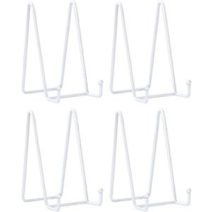 LIONWEI LIONWELI White Decorative Plate Stand Holder Picture Frame Stand Easel Display Stand (6 inch (4 pieces))