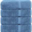 Chakir Turkish Linens | Hotel & Spa Quality 100% Cotton Premium Turkish Towels | Soft & Absorbent (4-Piece Bath Towels, Wedgewood)