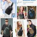 SEAFEW Black Sling Crossbody Bag for Men Women, Tactical Backpack Shoulder Daypack Mini Anti-Theft Cross Body Motorcycle Chest Bags, Small One Strap Fanny Back Pack for Casual Travel Hiking Sport Gym