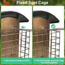 Suet Bird Feeder Outdoor Hanging with 2 Metal Mesh Cages - Attracts Woodpeckers, Finches, Sparrows - Wild Bird Feeder for Garden, Yard Decoration or Gift