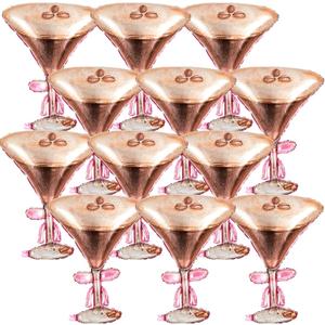 Civaner 12 Pcs Giant Espresso Martini Foil Balloons 32x26 Inches | Tini Bit Older Birthday, Bachelorette Bridal Shower Wedding, Coffee Cocktail Theme, Martini Glass Shape Party Supplies