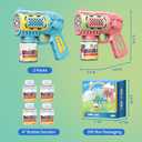 EagleStone Bubble Gun Toys for 3+ Year Old Kids Boys Girls, 2 Pack Automatic Bubble Machine with Bubble Solution, Summer Outdoor Kids Toys for Ages 3-4,4-6,5-7, Birthday Gifts for 3 4 5 6 7 8 Year Old