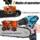 Chainsaw Sharpener, Upgraded Chain Saw Sharpener Tool, Hand Crank Chainsaw Sharpening Kit with Ultra Sharp Tungsten Steel Bit, Gloves, Bag and Brush, Chainsaw Blade Sharpener Jig for 8"-22" Chain Saws