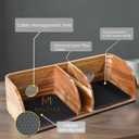 MAVOTER Acacia Coffee Bar Station Organizer Stand for Pour Over Maker, Coffee Filter Holder for Countertop ,Wooden Caddy Storage Organizers with Heatproof Mat(17.8*7*5.1 inch)