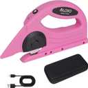 VLOXO Cordless Electric Scissors, 4V Electric Rotary Scissors for Fabric, Cardboard Cutter with Safety Lock, Rechargeable Rotary Cutter for Cardboard Packages, Leather Canvas Paper Include Case