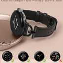 Wearlizer Leather Bands Compatible with Google Pixel Watch 4/3 41mm/Pixel Watch 2/1 Band Women, Dressy Designer Slim Leather Strap with D-Shape Metal Buckle for Pixel Smartwatch Accessories