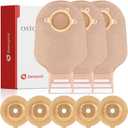 30 PCS Colostomy Bags Convex Ostomy Bag Two Piece Colostomy Supplies, Drainable Ostomy Pouches for Uneven Wrinkled Skin Irregular Stoma, 45mm Max (20 x Bags+10 x Convex Barriers)
