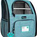 PetAmi Dog Backpack Carrier for Small Large Cat, Pet, Puppy, Ventilated Pet Hiking Backpack Travel Bag, Airline Approved Cat Backpack Carrier, Camping Biking Dog Bag Up to 18lbs Pet, Teal Turquoise
