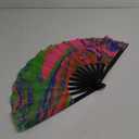 SoJourner Bags Rave Fan - Large Folding Fan - Clack Fan Hand Fan for Raves, Halloween, Burlesque, Rainbow Outfits for Women & Festival Accessories (Psychedelic 1)