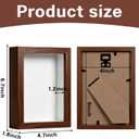 4x6 Shadow Box -2Pack Walnut Color Wooden Deep Picture Frame with Shatter-Resistant Panel for Wall Decor | 3D Display Case for Flowers, Photos and Crafts | Easy to Open & Ready to Hang Gift Idea