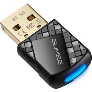 Bluetooth 5.4 USB Adapter for PC - Wireless Dongle Transmitter/Receiver, Plug & Play for Windows 11/10/7, Supports Keyboard/Mouse/Headphones/Speakers/Game Controller (BR+EDR+BLE Dual Mode)