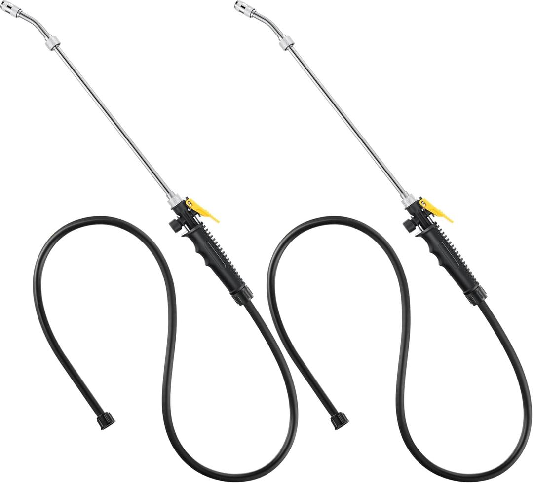 2 Packs Replacement Sprayer Wands with Hoses Compatible with Ryobi, 24 Inch Spray Part with Adjustable Nozzle, Trigger Wand, Hose, Adjustable Universal Spray Wands Match 3/8'' Hose