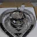 Crystal Chandeliers Modern LED 3 Ring Chandelier Adjustable Ceiling Light Fixtures Pendant Lighting Stainless Steel Hanging Lights for Living Room Dining Room Bathroom Bedroom, Cold White (Heart)