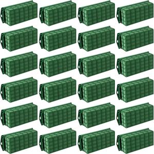 Hahood 24 Packs Floral Foam Cage Rectangle Flower Cage Holders with Floral Foam Flower Arrangement Supplies for Fresh Flowers, Home Wedding Decorations, 11.8 x 4.3 x 3.1 Inches