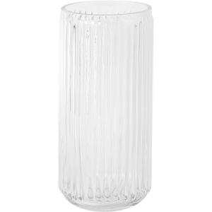MARTAGE Ribbed Glass Vase, Flower Vases for Bouquet, Clear Glass Vases for Flowers, Modern Ribbed Vase for Living Room, Bathroom, Dining Table, Office, Wedding, Centerpieces, 8 Inches (Medium)