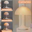 Flower Bud Lamp Modern Flowerpot Cordless Mushroom Touch Table Lamp 3 Mode Dimmable Rechargeable Desk Lamp,Night Light for Bedroom (White)