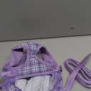 Dog Harness Dress, Plaid Dress with Leash Set, Summer Cute Pet Clothes,Girl Puppy Dresses for Girl Small Dogs, Chihuahua Harness (Purple Harness+Rope, Small)