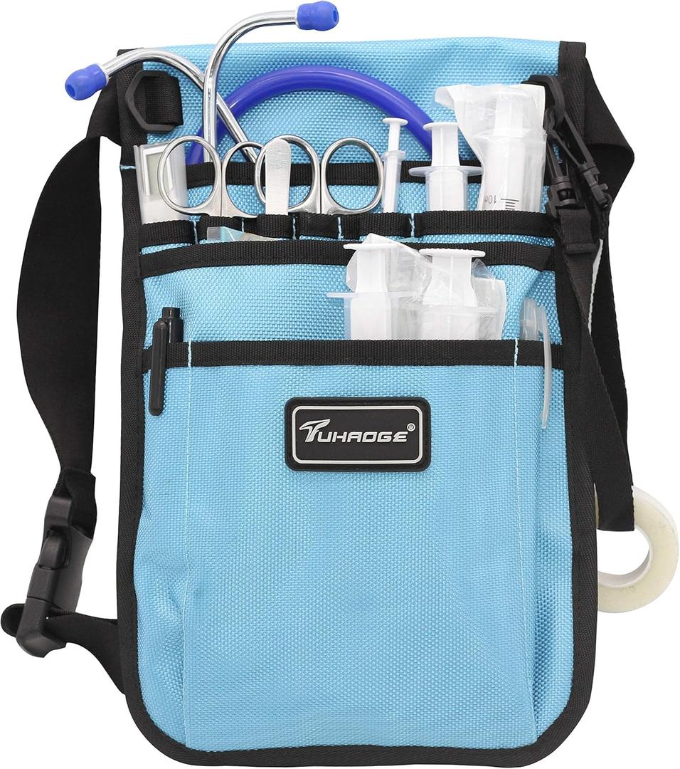 Nurse Storage Bag Practical Waist Bag Nurse Pocket Bag belt organizer pouch. (Blue)