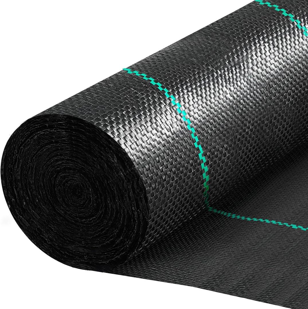 Irenare 13 x 50 ft 3.5oz Driveway Fabric Commercial Weed Barrier Landscape Fabric Heavy Duty Geotextile Driveway Felt Underlayment Gravel for Erosion Control, French Drain, Construction Projects