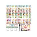 Magnetic Food Tracker for Fridge – 75 PCS Meal Plan Magnets, Vegetables Chart & Nutrition Education Refrigerator Magnet Set for Kids, Grocery Shopping & Family Organization