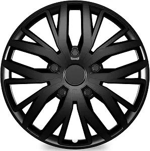 TangMiGe 4 Pack Universal Hubcaps Replacement R17 Wheel Covers, Steel Wheel Rim Cover for Most Cars Sedans SUV Trucks, 17" 17 in inch Hub Caps (Bright Black Color, 17 inch)