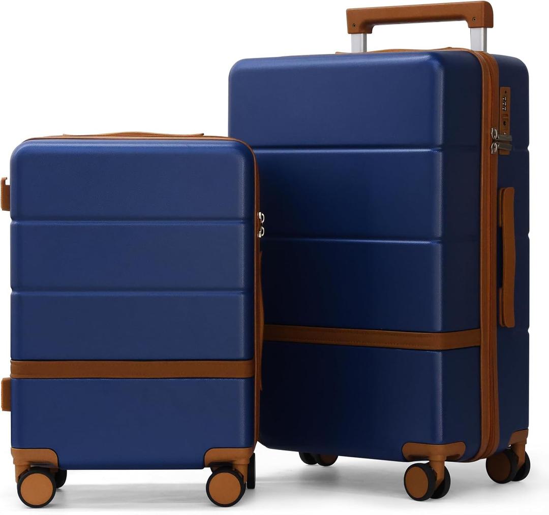 Luggage Sets, 2 Piece Suitcase set with wheels Tsa Lock 20/24 inchi Hardshell Waterproof Travel Suitcases luggage for Women/Men/FamilyRBlue