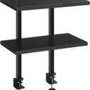 Clamp On Desk Organizer, 2-Tier Desktop Bookshelf, Adjustable Desk Storage Shelf, Metal Frame, for Office, Study and Game Room, Black DSBK3501
