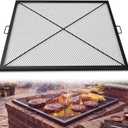 40 Inch Square Fire Pit Grill Grate with Handles, Heavy Duty Campfire Cooking Grate for Fire Pit, Steel BBQ Grill Grid for Outdoor, Camping