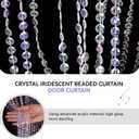 Boshen 3FTx6.5FT 45Strands Crystal Beaded Curtain Door Beads Clear Acrylic Beads Hanging Room Divider Crystal Iridescent Diamond Cut Curtain Doorway Curtain for Room Doorway Divider Party Decor