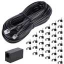 Telephone Extension Cord Phone Cable Line Wire, with Standard RJ11 Plug (100FT-Black)
