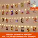 HXWEIYE 120LED Warm White 40Ft Fairy String Light with 52 Clear Clips & 12 Hooks, USB Powered, Waterproof, 8 Modes & Timer, Perfect for Indoor/Outdoor, Bedroom, Party, Wedding Decor