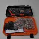 Concrete Nail Gun Kit with 300 Round Nails, 5 Speed Nail Gun Nail Gun, Concrete Nail Gun for Steel & Concrete, Portable Nail Gun for Ceiling/Wire Hider with Gloves (A)