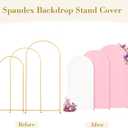 White and Pink Arch Backdrop Cover Set of 3-6.6ft, 7.2ft, 8ft Arch Covers Stretchy Backdrop Spandex Baby Shower Arch Stand Covers for Birthday Party Wedding Bridal Shower Photo Background Decoration