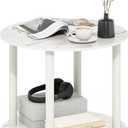 Furinno Turn-N-Tube Simple Design 2-Tier Round Wooden Small Coffee Table, Marble White, 
Product Dimensions	23.54"D x 23.54"W x 19.84"H
Item Weight	11.4 pounds