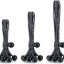 30 Pack Ball Bungee Cord, 4,6,9 Inch Heavy Duty Bungie Cord Balls Canopy Tarp Tie Down Bungee Balls for Camping, Tents, Cargo,Holding Wire and Hoses, Patio Umbrellas, Awning (Black/White)