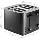ZWILLING Enfinigy, 4-Slice Toaster with 4 Slots, Extra Wide 1.5" Slots for Bagels and Toast, Black