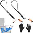 Dreyoo 3 FT Toilet Snake Drain Clog Remover with Gloves,2 Set | Rust Proof Snake for Toilet, Flexible Closet Auger with Scratch Free Sleeve, for Unclogging Bathroom, Sinks, Kitchen, Sewers