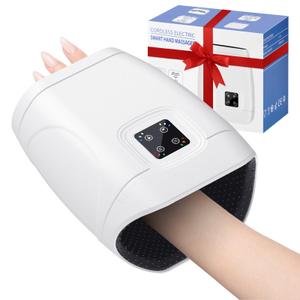 JQX Hand Massager with Heat and Compression, Cordless Electric Hand Massager, 3 Levels Pressure for Finger, Gifts for Women, Men (White)