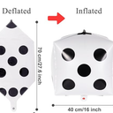 Big Dice Balloon Poker Events Night Party Decorations Board Lawn Floor Pool Toy Games Party Favour Casino Royal Hollywood Party Decorations, 6 Pack White Dice Balloons 4D Square Cube Balloons 12 "