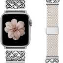 TOYOUTHS Braided Magnetic Band Compatible with Apple Watch Bands 42/41/40/38mm Women Men, Dressy Celtic Metal Fancy Stretchy Elastic Bracelet Strap for iWatch Series 11 10 9 8 7 6 5 4 SE 3 2 1