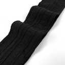 Womens Thigh High Socks Extra Long Cotton Knit Thick Ribbed Over Knee Stockings with Diamond Pattern (One Size, Black)