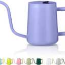 Watering Can Indoor Plants, 35oz Small Stainless Steel Metal Watering Can Modern Decorative Watering Pot with Long Spout for Indoor House Plant Bonsai Garden Flowers (Purple)