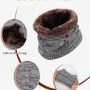 AWAYTR Kids Winter Hat Gloves Scraf Sets, Beanie for Boys Girls Toch Scree Gloves Neck Warmer for Toddler (Gray)