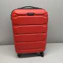Samsonite Omni PC Hardside Expandable Luggage with Spinner Wheels, Checked-Medium 24-Inch, Red