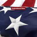 American Flag 5x8 FT Embroidered Stars, Sewn Stripes, Brass Grommets Polyester USA US Flag Long Lasting for Outdoor Use