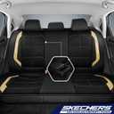 Skechers Air-Cooled & Memory Foam Seat Covers-Leather Car Seat Cover Supply Ultimate Comfort & Support,Seat Covers Full Sets,Airbag Compatible Universal Fit for Most Cars,Vans,Trucks,SUVs,Red